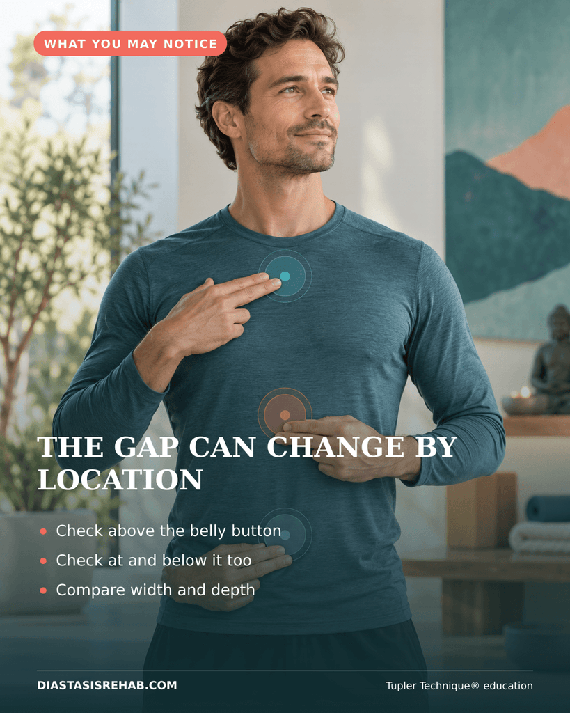 Men: Why Can a Diastasis Feel Wider Above the Belly Button?