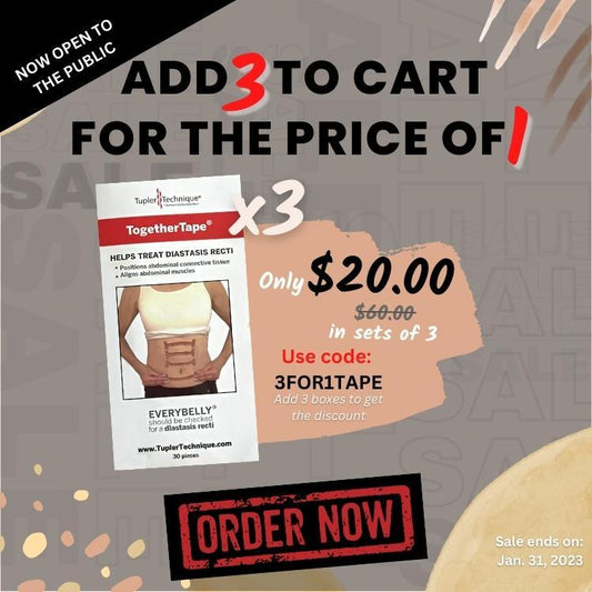 Discount Code Here: TOGETHERTAPE® 3 For the Price of One Sale! - diastasisrehab